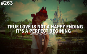 True love is not a happy ending Love quote pictures