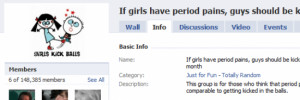 The “ If girls have period pains, guys should be kicked in the ...