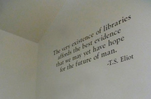 Quote adjacent to library wall