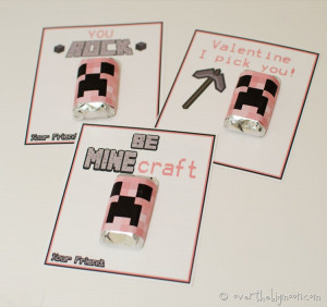 Free Printable Minecraft Valentines in Pink – All New Sayings!