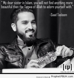 Taqwa of Allah (Saad Tasleem Quote) - Islamic Quotes