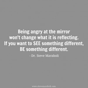 Being angry at the mirror won't change what it is reflecting. If you ...