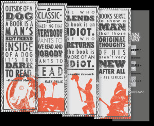 ... Bookmarks featuring some of my favorite quotes about novels and