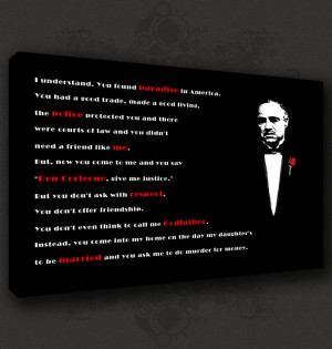 Details about GODFATHER QUOTE ICONIC MOVIE CANVAS PRINT POP ART POSTER ...