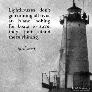 ... looking for boats to save; they just stand there shining. ~Anne Lamott
