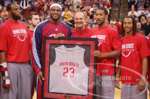 Thad Matta and the Ohio State men's basketball team presented LeBron ...