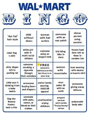 Wal Mart Bingo Card - Very Funny!