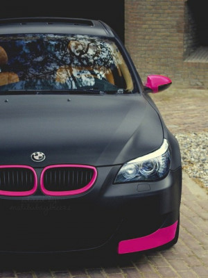 BMW. Love the matt black and bright pink!!! So want to do this to my ...