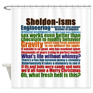 ... Bang Gifts > Big Bang Bathroom Décor > Sheldon Quotes Shower Curtain