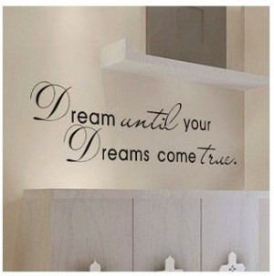 Dream Come True Wall Art Quote Home Sticker Vinyl Decal Room Decor Kid ...