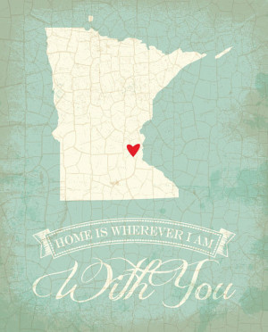Minnesota map art state poster - Typographic poster, inspirational ...