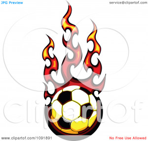 Clipart Fire Engulfed Soccer Ball Royalty Free Vector Illustration