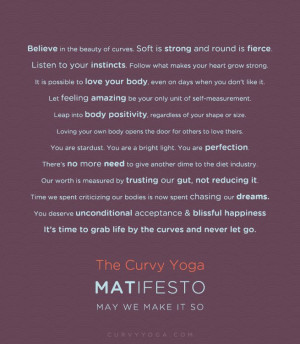 The Curvy Matifesto, courtesy of Curvy Yoga's creator, Anna Guest ...