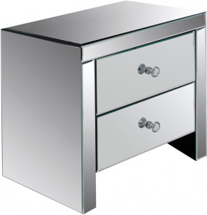 Mirrored Two Drawer Bedside Bedside table
