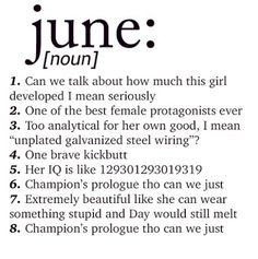 Summary of June - All of these are true More