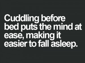 Cuddling before bed