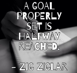 goal properly set is halfway reached Zig Ziglar