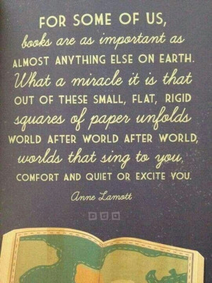 Anne Lamott quote on books. Reading