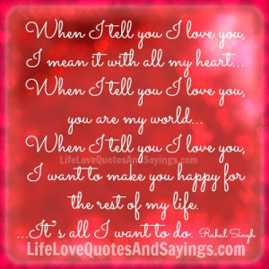 I Want To Tell You I Love You Quotes. QuotesGram