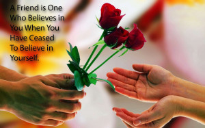 Rose Flower With Friendship Quotes Wallpaper