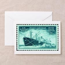 Merchant Marine Military Stamp Greeting Card for
