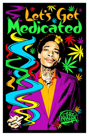 Wiz Khalifa - Let's Get Medicated Blacklight Poster