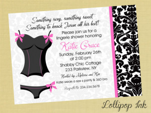 Bridal - Lingerie Printable Party Invitation, Personalized Lingerie ...