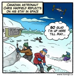 Chris Hadfield featured in WellingtonTimes.ca cartoon on tonup.ca