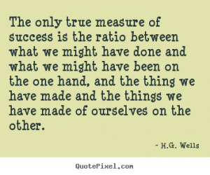 Create picture quotes about success - The only true measure of success ...