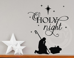 with baby Jesus Christ mas vinyl lettering wall decal sticker quote ...