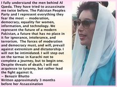 Benazir Bhutto (Written Approx. 3 mos. before her Assassination)