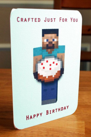 Minecraft Printable Birthday Card, Happy Birthday Card, DIY Instant ...