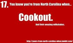You know you're from North Carolina when.... More