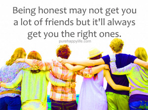 Friendship Quote: Being honest may not get you a lot of friends but…
