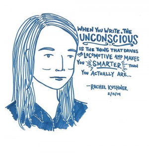 love this sketch of rachel kushner via lastnightsreading