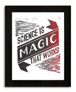 Kurt Vonnegut - Science is Magic that Works - Black + Red Gradient ...