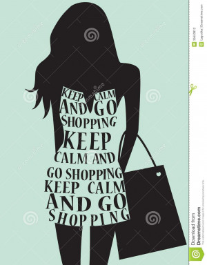Silhouette of fashion woman in dress from quote. Vector.
