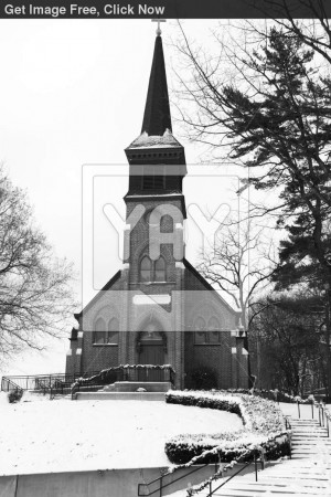 Black And White Old Church