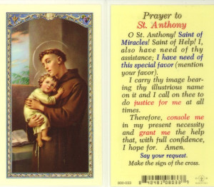 Prayer to St Anthony