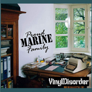 Proud Marine Family Patriotic Vinyl Wall Decal Sticker Mural Quotes ...