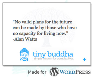 ... wisdom quote right on your site with the tiny buddha quote widget
