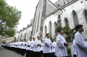 Catholic seminarians attend Easter Sunday Mass at St. Joseph ...