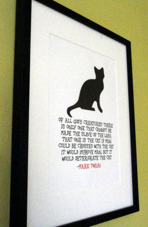 Cat Quote by Mark Twain Framed Artwork by TheWordAssociation, £19.99