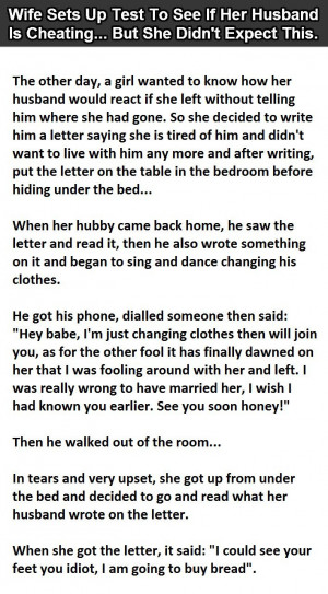 Test To See If Her Husband Is Cheating. But She Didn’t Expect This ...