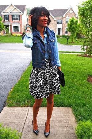 blue Old Navy vest - sky blue denim shirt H&M shirt