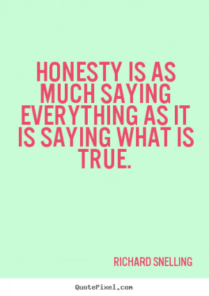 Inspirational quotes - Honesty is as much saying everything as it..