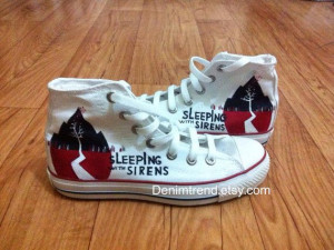 Sleeping With Sirens Shoes, hand painted converse