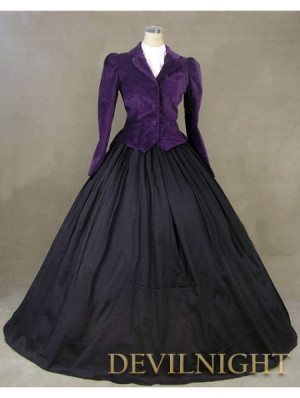 Home > Victorian > Purple Jacket Winter Gothic Victorian Costume Dress