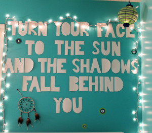 Turn Your Face To The Sun And The Shadows Fall Behind You