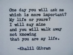 KHALIL GIBRAN Love Poem Love Quote Khalil Gibran Quote Hand Typed ...